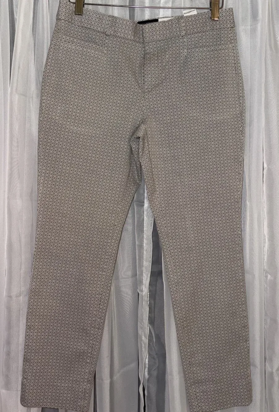 Cotton Spandex Career Pants Banana Republic Jackson Fit Taupe Geometric Sz 6